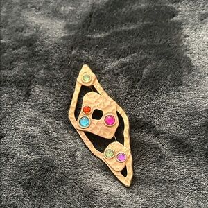 Gold Brooch with Colorful Gemstones